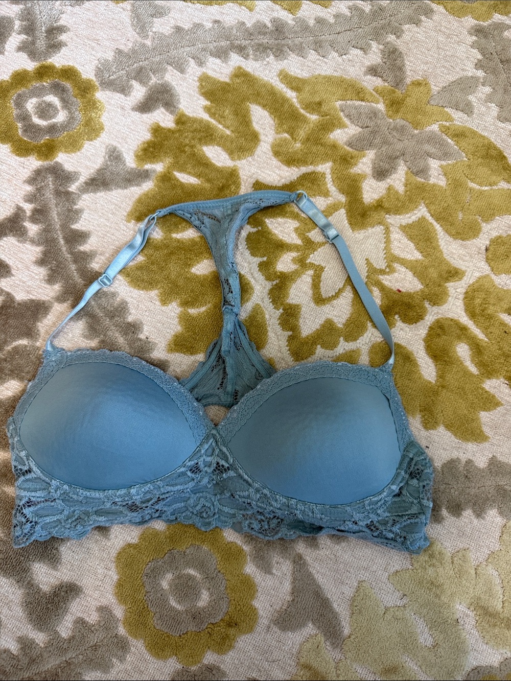 Source Unknown Teal Lace Racerback Bra